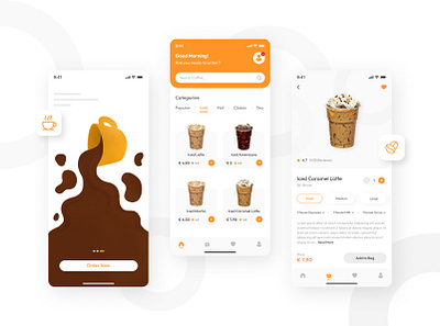 Coffee Ordering App UI Design coffeeapp coffeeordering interface design ordering app design orderingapp ui ui ux ui design ui ux design