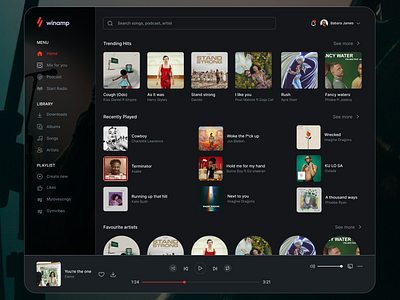 Winamp desktop app redesign desktop app figma musicplayer ui uiux