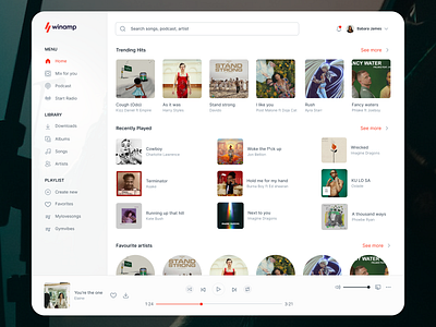 Winamp desktop app redesign desktop app figma musicplayer ui uiux