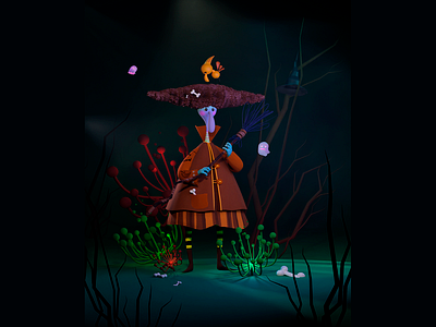 Witch 3d 3d art 3d artist 3d character 3d painting blender cartoon character character art childrens design digital digital 3d fan art graphic illustration illustrator low pole web
