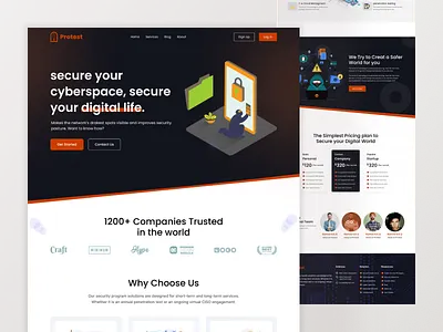 Cyber Security Landing Page cyber cyber attack cyber security cyber security landing page habib internet security landing page online security landing page security landing page ui uiux web design website website design wordpress