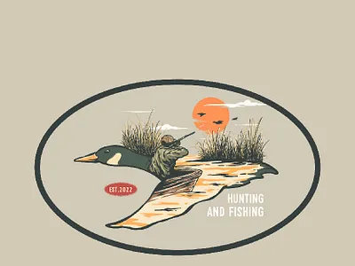 Outdoor Life Hunting and fishing adventure campfire camping design explore graphic design illustration outdoor app outdoorapparel retrodesign tshirtdesigns vintagedesign vintageillustration