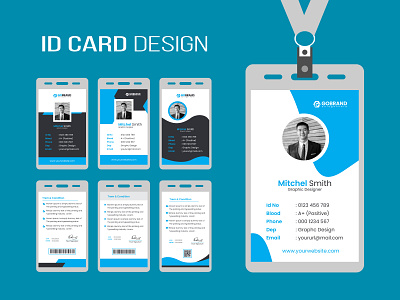 Simple ID Card Design Template branding business card card design corporate id card design graphic design graphicsobai id id card id card design id card temple design logo office id card popular print simple id card template