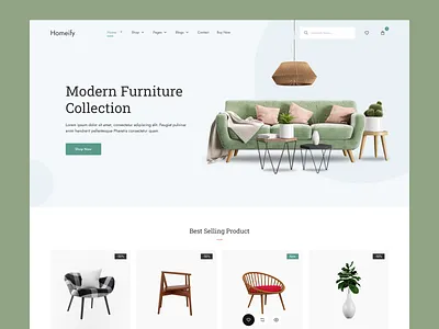 furniture e-commerce web header bed room branding clean ecommerce ecommerce app ecommerce homepage furniture home decor interior landing page design minimal mobile app sofa table ui design uiux web design website design wood work station
