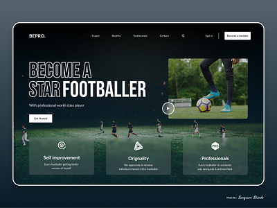Bepro Football Academy Website UI Design appdesign booking design football game learning star ui uiux ux web webapp website