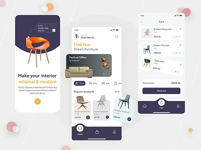 Furniture app amazon animation app branding design ecommerce flipkart furniture graphic design illustration logo ui ux vector