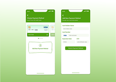 Payment Method branding design ui ux