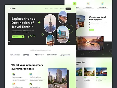 Travel - Travel Agency Landing animation branding graphic design ios journey logo motion graphics travel travel app travel landing travel web traveling traveller trendy design ui ui ux web webdesign