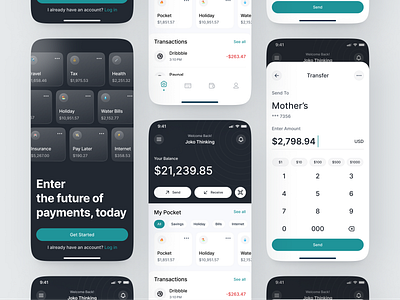 Berduit - Bank App bank banking banking app card clean coin credit card design finance financial fintech app minimal minimalist mobile mobile app money money transfer savings transactions ui