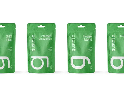 Gustoso Coffee brand identity & package branding coffee corporate design food green gustoso identity illustration mark natural package vector