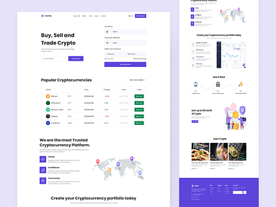 Crypto Currency Website Design block chain buy and sell website coin crypto currency website crypto exchange crypto wallet exchange header homepage landing page mobile app design nft nft marketplace trading website design