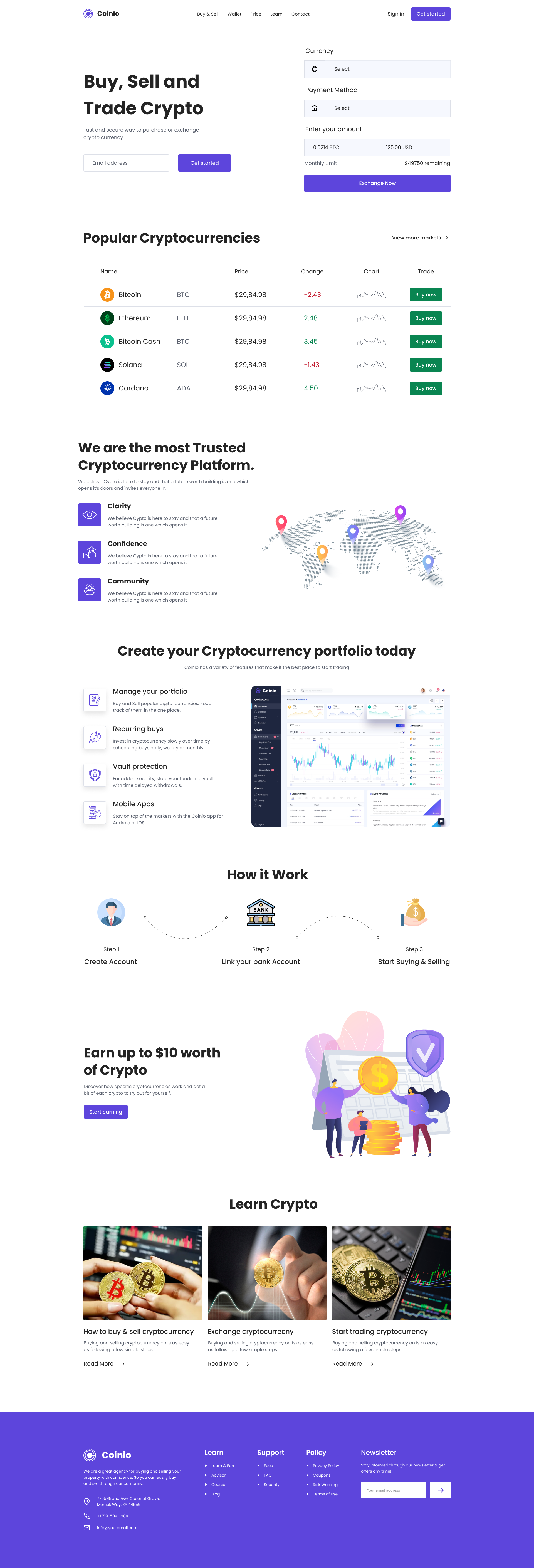 Crypto Currency Website Design by Designmind - UI/UX Agency on Dribbble