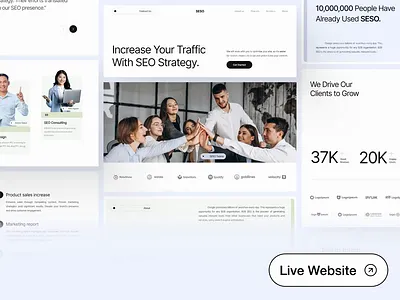 SESO - Marketing Agency Website agency animation b2b design digital agency digital marketing agency framer landing page landing page template marketing marketing agency marketing page marketing template modern seo agency template figma ui ui8 web design website theme