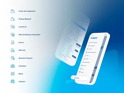 V-Trans Mobile App Iconography application cargo company contact delivery forms icon icons line icon location logistics menu mobile mobile app navigation news pickup rate track