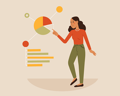 Data Analysis Illustration analytics character charts girl graph illustration