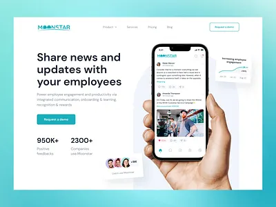 UI/UX design for the Employee Retention Website animation business company concept courses design employees learning office onboarding recognition rewards ui ux website worker