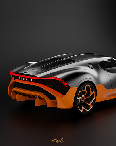 Veyron colors on a Bugatti La Voiture Noire. Rendered 3d 3dart 3drender automotive blender bugatti cad carrender creative design industrial keyshot la voiture noire. product render rendering studio veyron