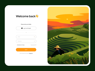 Log In screen design for web application clean design illustration landing design log in minimal ui web application web design