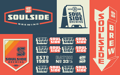 Soulside Brewing Brand 70s badge beer branding brew design drink graphic design hops illustration ipa logo menu type typography vector vintage