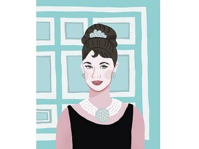 11/30 fashion portrait of Audrey Hepburn at Breakfast at tiffany adobe fresco adobe illustrator audrey hepburn branding breakfast at tiffany character cute design fashion graphic design illustration illustrator portrait stylish tatiana vovchek tiffany trendy vector woman