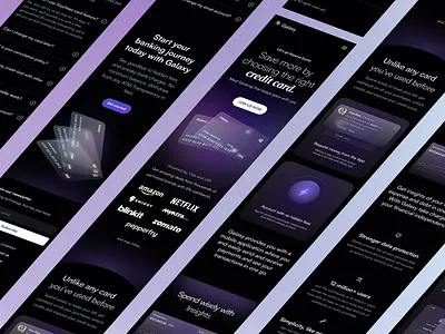 Galaxy Neobank - Landing Page Design bank account bank card banking branding card credit card fin tech finance galaxy glassmorphism landing page linear money neobank payment rebound shot ui ux web design webpage