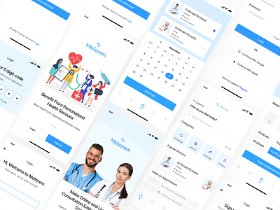 Meliorem: Mobile App app design doctor health login screen mobile app mobile design ui ui mobile ux