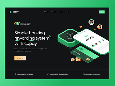 Banking Reward System - Landing Page digital isometric webdesign