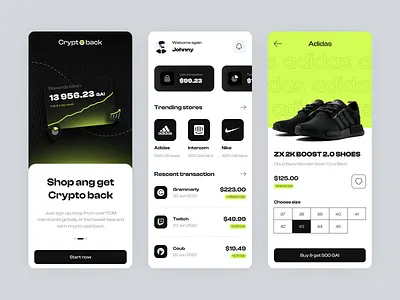 Cryptoback - Mobile app blockchain cashback crypto cryptoback e commerce online shop web3