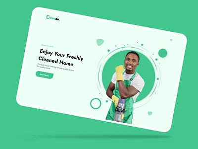 Cleando. - Home Services Landing Page Hero Section cleando. cleaner cleaning cleaning company cleaning landingpage cleaning service graphic design hero section home home cleaning home services landing page maid mop office cleaning trending ui web design website