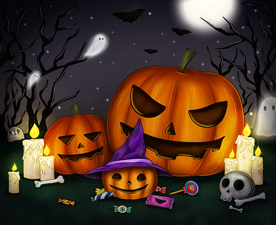 Halloween book character children ghost halloween holiday illustration illustrator night photoshop