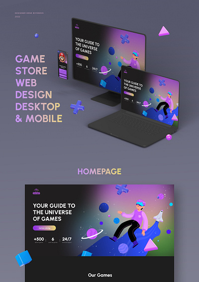 Game store web design figma game store landing landing page store ui design ux design uxui