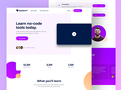 Course Free Landing Page Design course course website design education education website figma download figma freebies free figma download freebies illustration landing page online class ui ui ux uikit uiux design web web design website website design