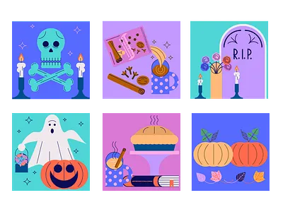 Halloween | Collection of illustrations for Halloween and autumn book illustration concept design editorial graphic design halloween illustration illustration spot illustration ui vector