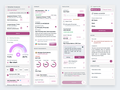 Detailed Analysis Components [AM View] account button call components corporate dashboard design finance income management mobile sign tax text ui ux