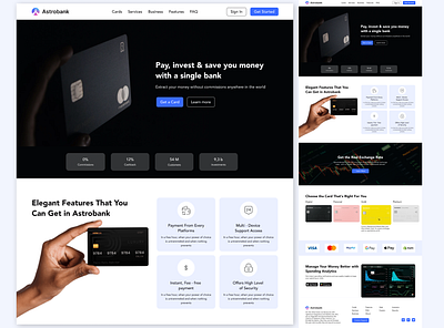 Banking Landing Page bank bank card banking branding credit bank credit card design desktop finaance illustration logo minimal money payment typography ui ux vector