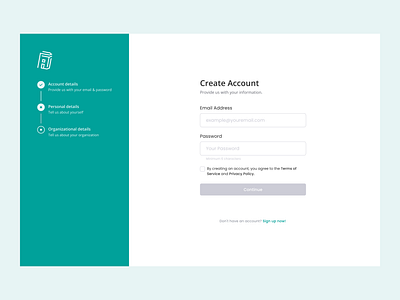 Sign Up Page For SaaS Product create account hr saas sign up