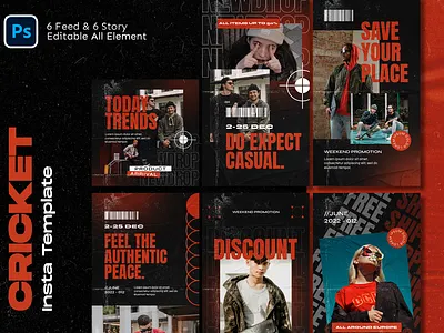 Cricket Fashion Streetwear Instagram Template story