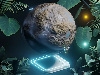 Planet 3d 3dart 3dproject animation blender blenderanimation blenderrender branding cgi cosmos design gamedev graphic design illustration motion graphics plane plants satelite sci fi science