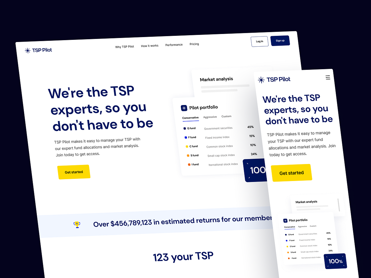 TSP Pilot Product website for TSP investment platform by Viet Dang🇺🇦