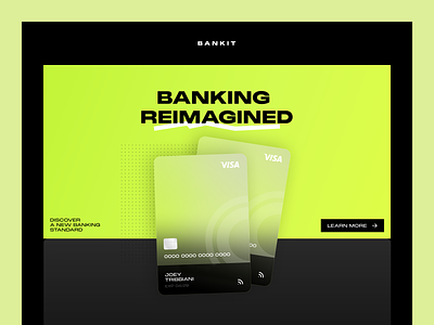 Banking Hero Concept banking card dark finance futuristic hero landing page visa