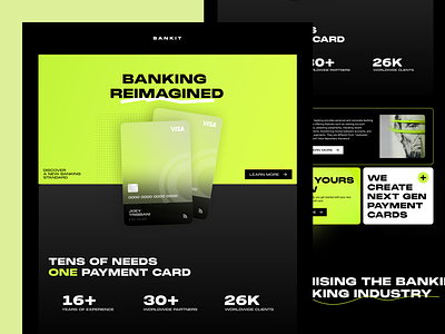 Banking Landing Page Concept banking dark finance futuristic