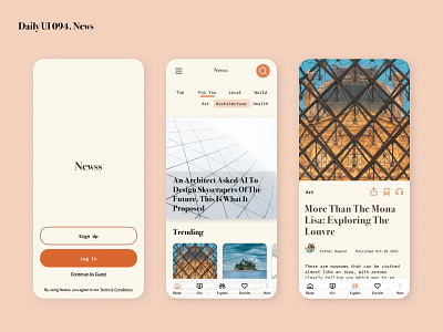 [Daily UI] 094. News 94 appdesign dailyui dailyui094 design modern news ui uiux