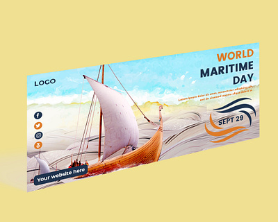 World Maritime Day For Facebook Cover Template ads advert advertisement design facebook facebook cover maritime day marketing media october 29 psd social media template web