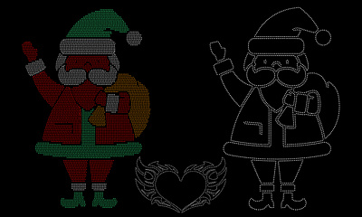 Santa Claus Rhinestone design glitter graphic design motion graphics rhinestone template