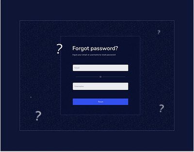 Forgot password page dark theme design forgot password ui