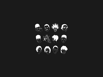 Faces art character creative design digital drawing face graphic design illustration vector