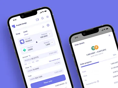 Pazzle Swap — Limit Orders app bitcoin clean crypto design design system ethereum finance fintech light ui mobile mobile ui ui user interface ux