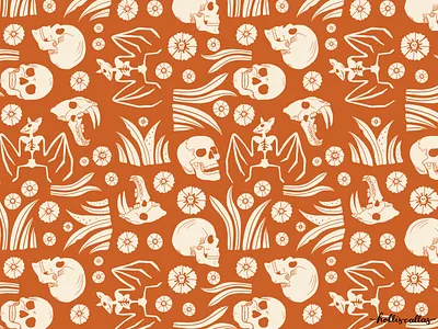 Spooky Skeletons design graphic design illustration pattern procreate app repeat pattern skeleton skeletons surface pattern