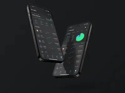 Crypto Wallet app blockchain chart clean crypto darkmode minimal mobile payment ui ux wallet