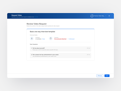 Schedule Interview Summary card interview summary ui web